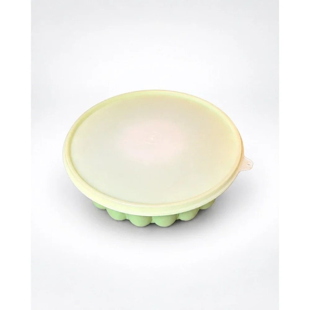 Vintage Tupperware Jel-Ring Mold Green Gelatin Jello Bundt w Lid Center Insert